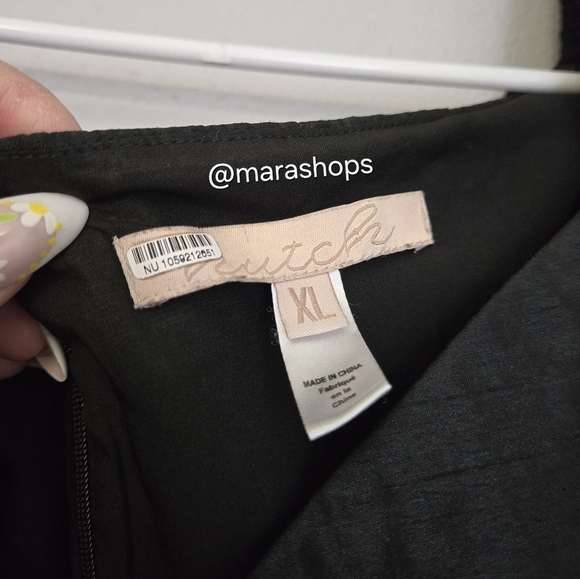 Hutch Long Sleeve Off The Shoulder Black Mini Dress - Picture 5 of 8